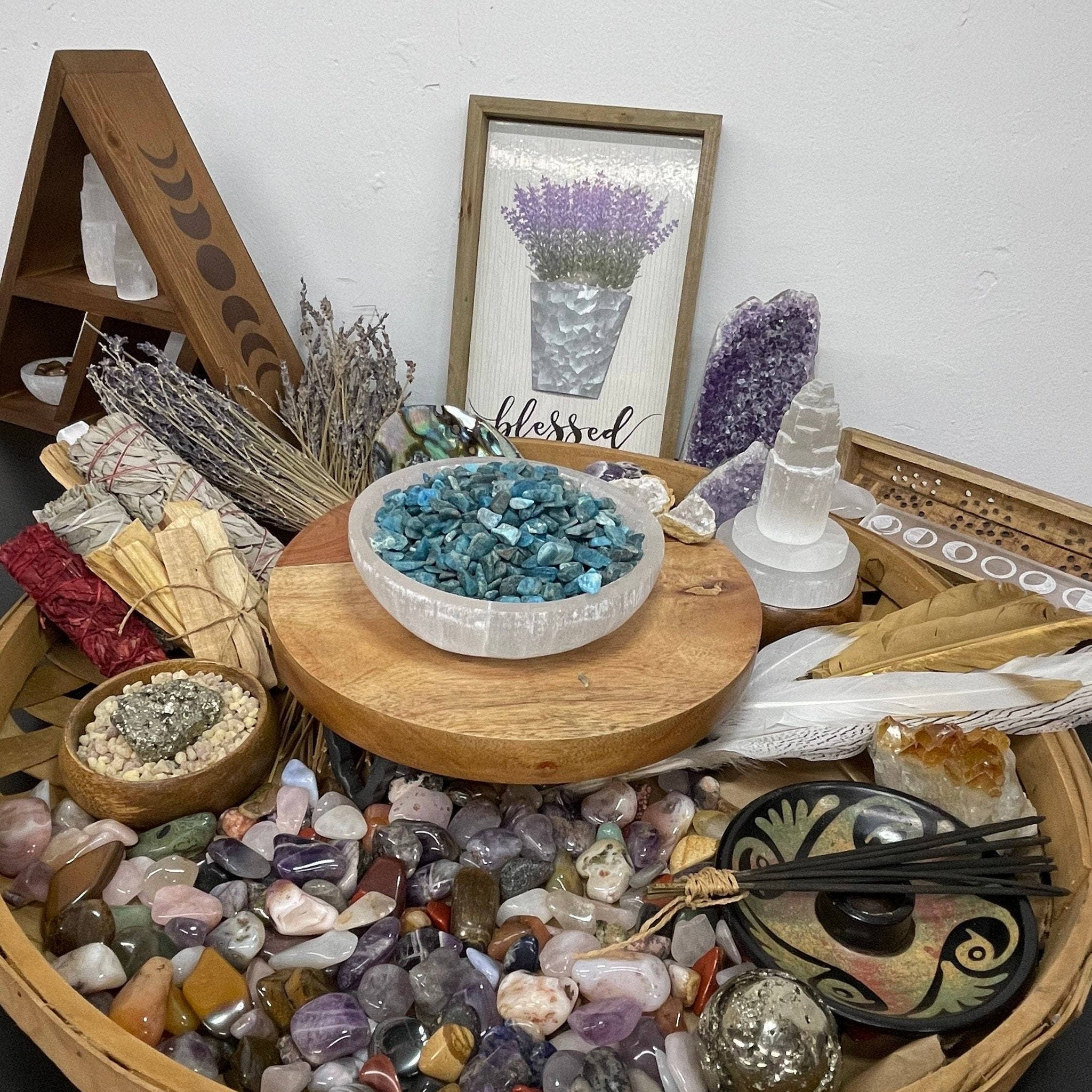 Natural Apatite Tumbled Stones, Real Crystal Chips