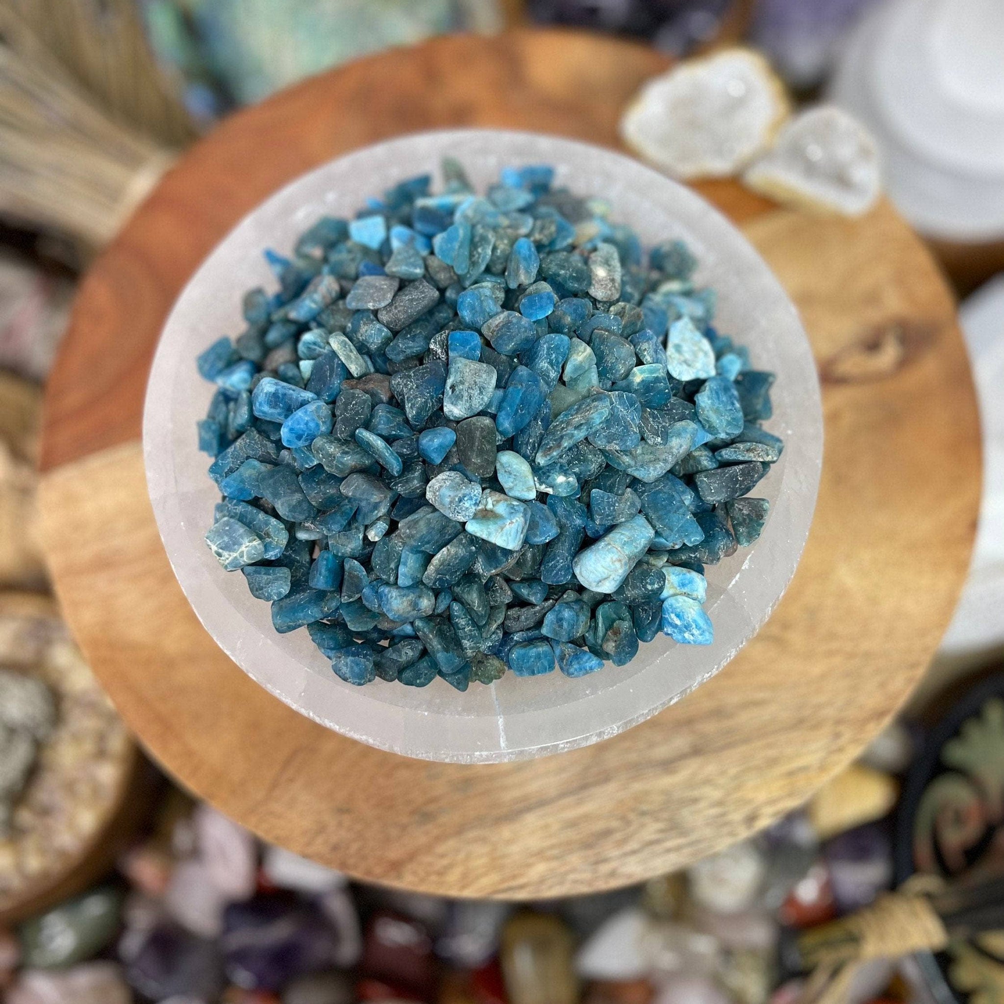 Natural Apatite Tumbled Stones, Real Crystal Chips