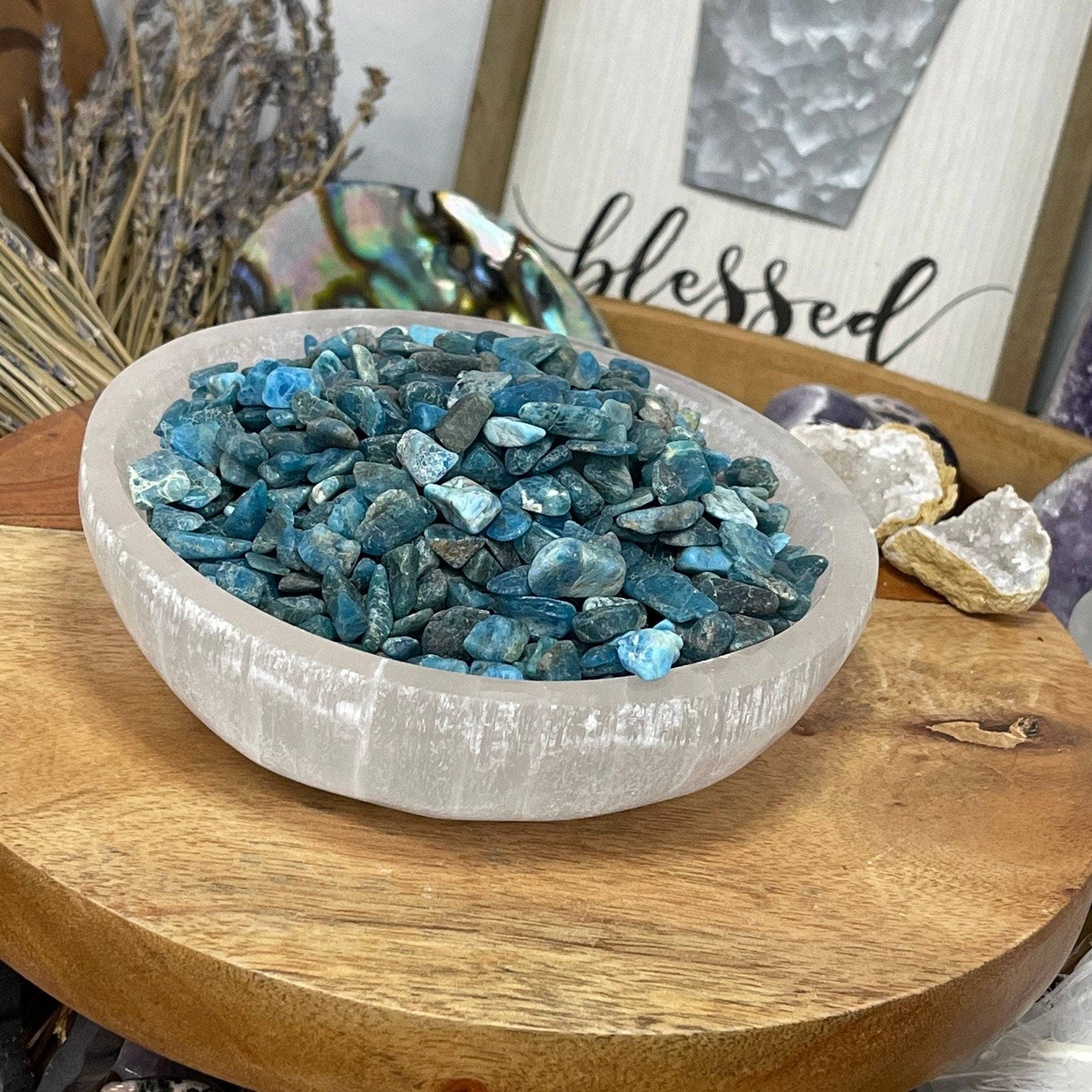 Natural Apatite Tumbled Stones, Real Crystal Chips