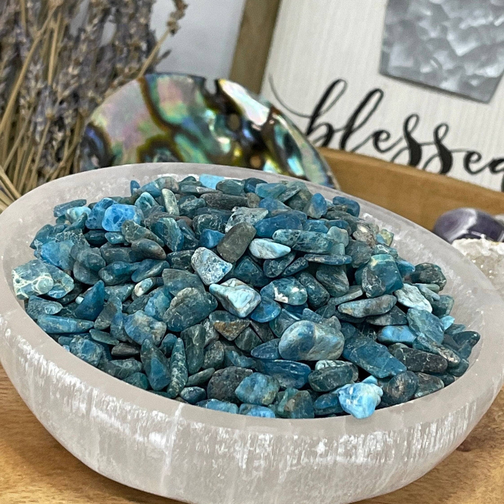 Natural Apatite Tumbled Stones, Real Crystal Chips