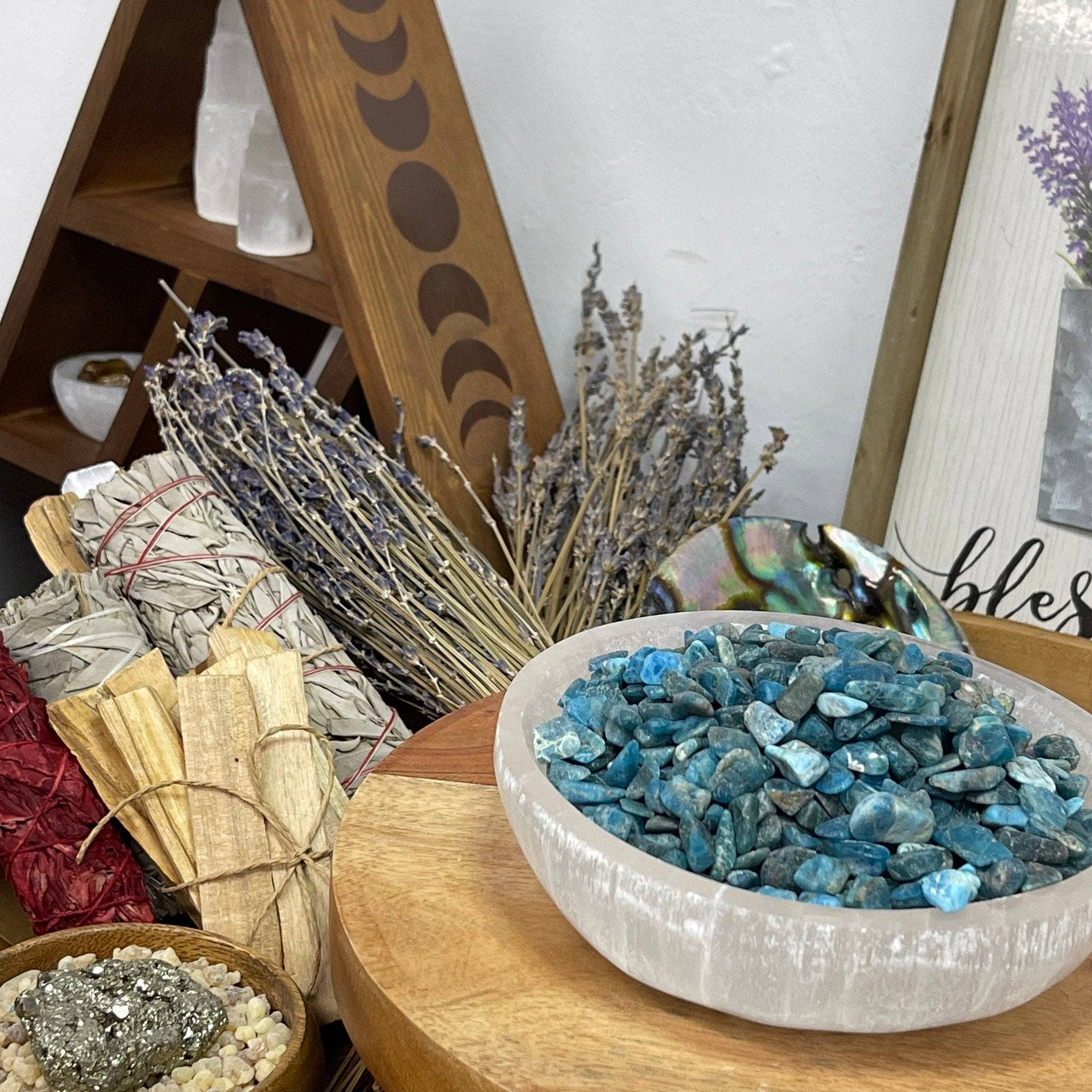 Natural Apatite Tumbled Stones, Real Crystal Chips