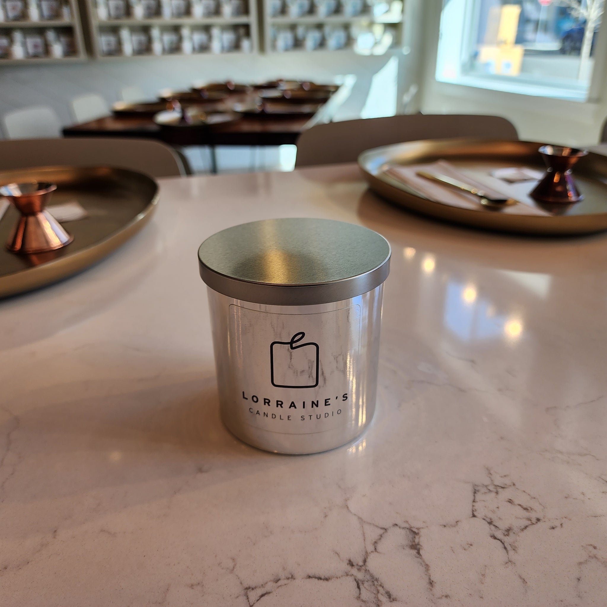 A Custom Fragrance Blended Candle - Colored Glass