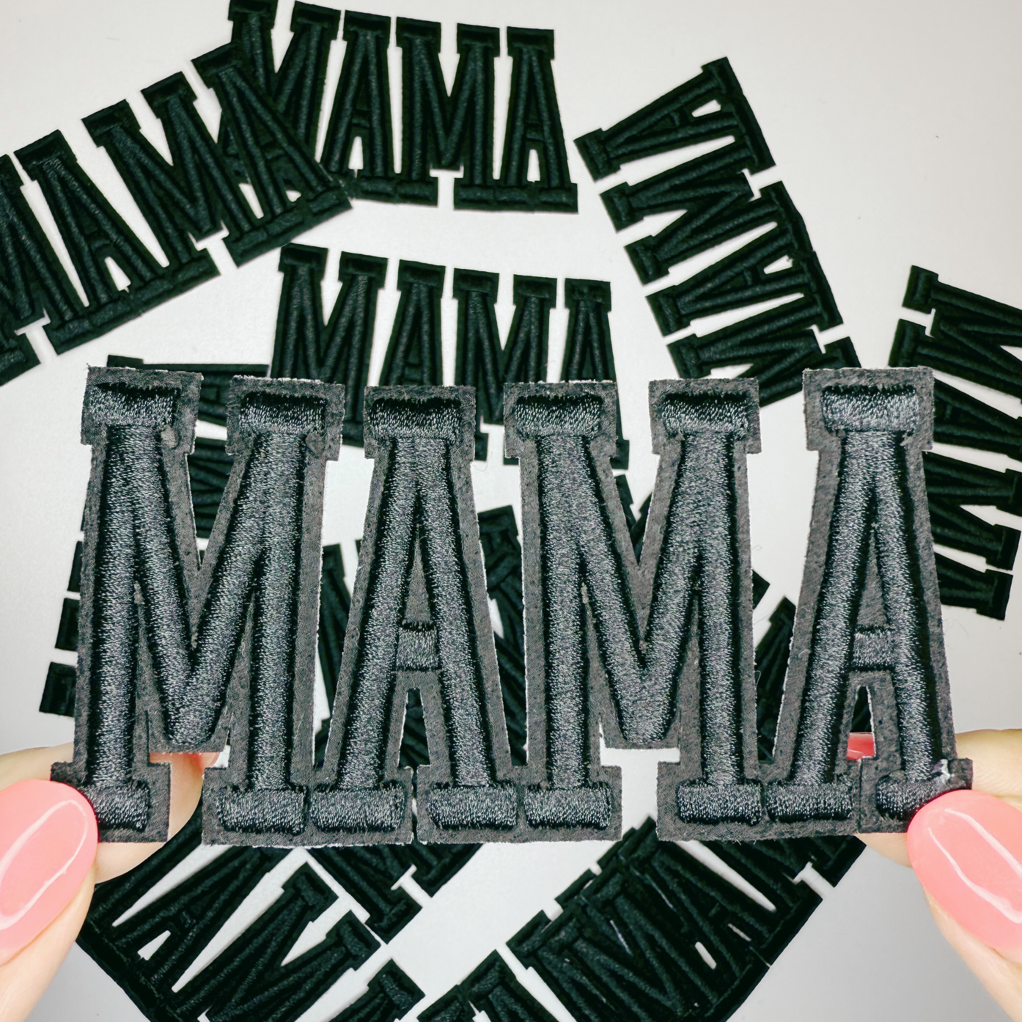 4" MAMA in WHITE or BLACK -  3D Embroidered Hat Patch