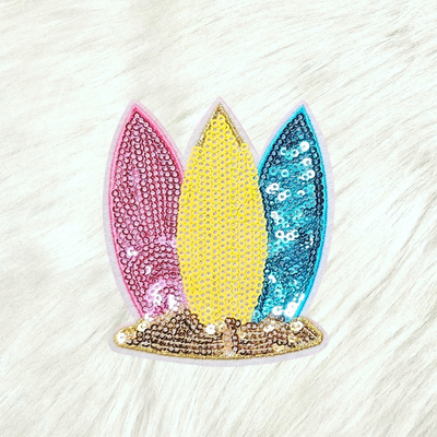 Surfboards Beach Sequin Iron On Patch