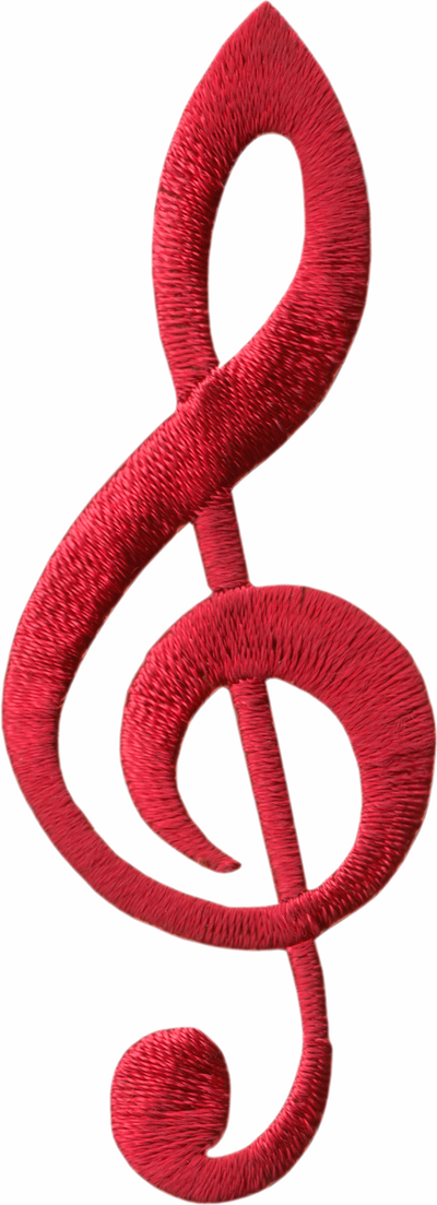Patch - Music Notes - Treble Clef - 7 Color Options - 2.88"