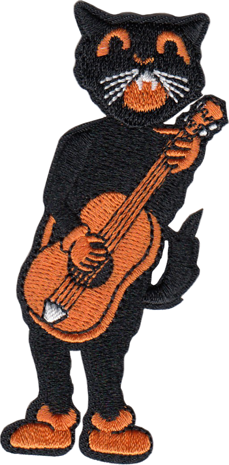 Patch - Black Cat Band Guitar Player Vintage Halloween 1950s