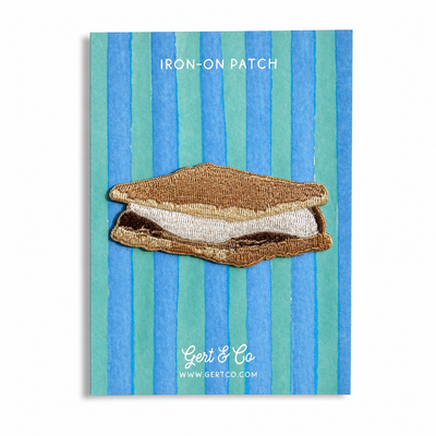 S'mores Iron-On Patch | Summer Campfire Embroidered Patch