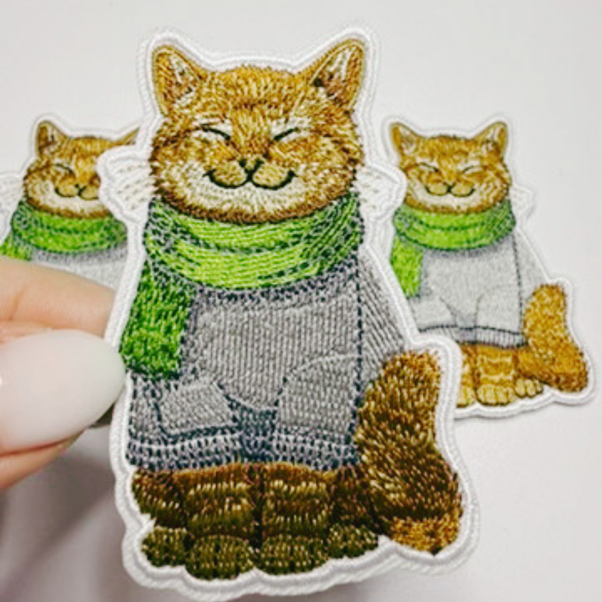 3" Cozy Cat -  Embroidered Hat Patch