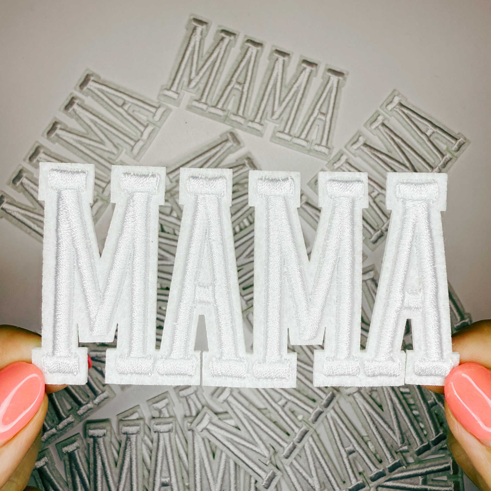 4" MAMA in WHITE or BLACK -  3D Embroidered Hat Patch