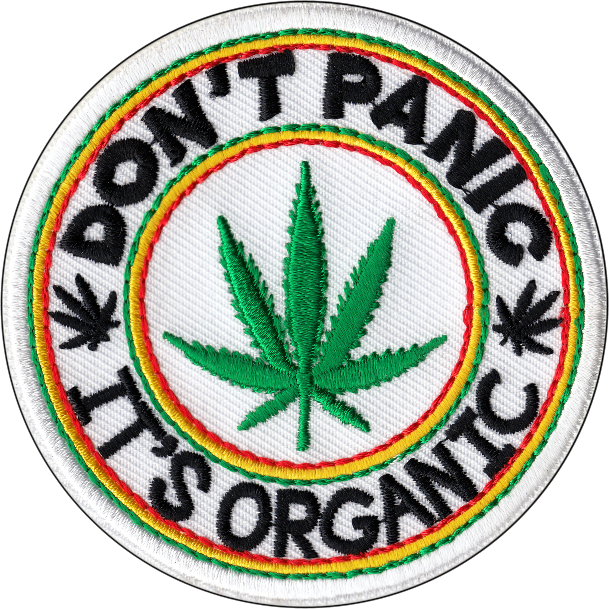 Patch - Don't Panic - It's Organic - Marijuana Hemp Pot Leaf