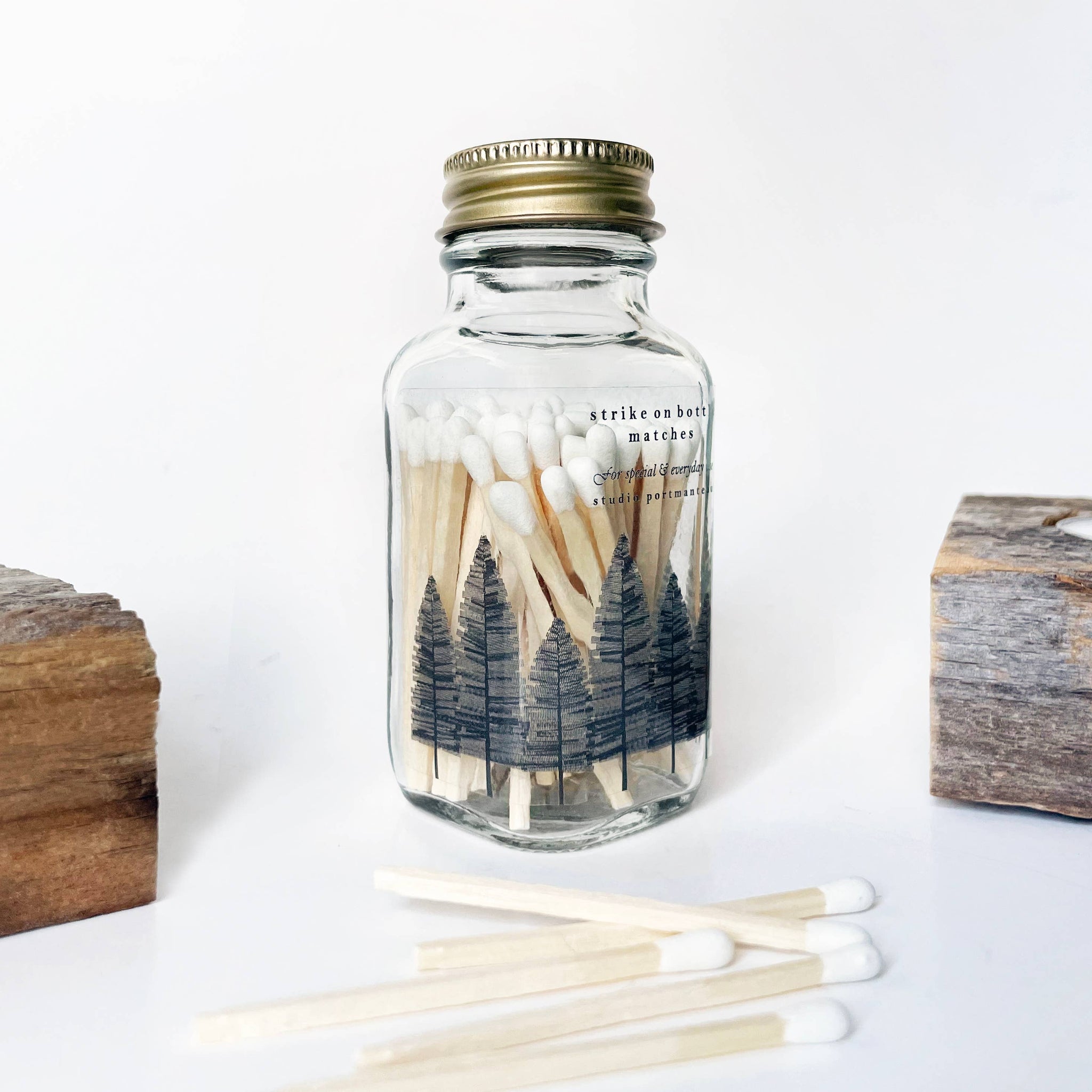 Variety Pack of Noble Fir Trees 2" White Match Jars