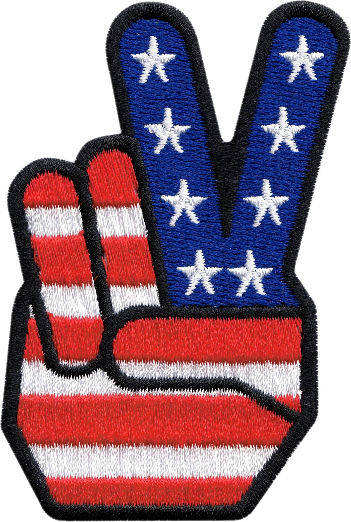 Patch - USA Flag Fingers Peace Sign - 1960s Political Symbol