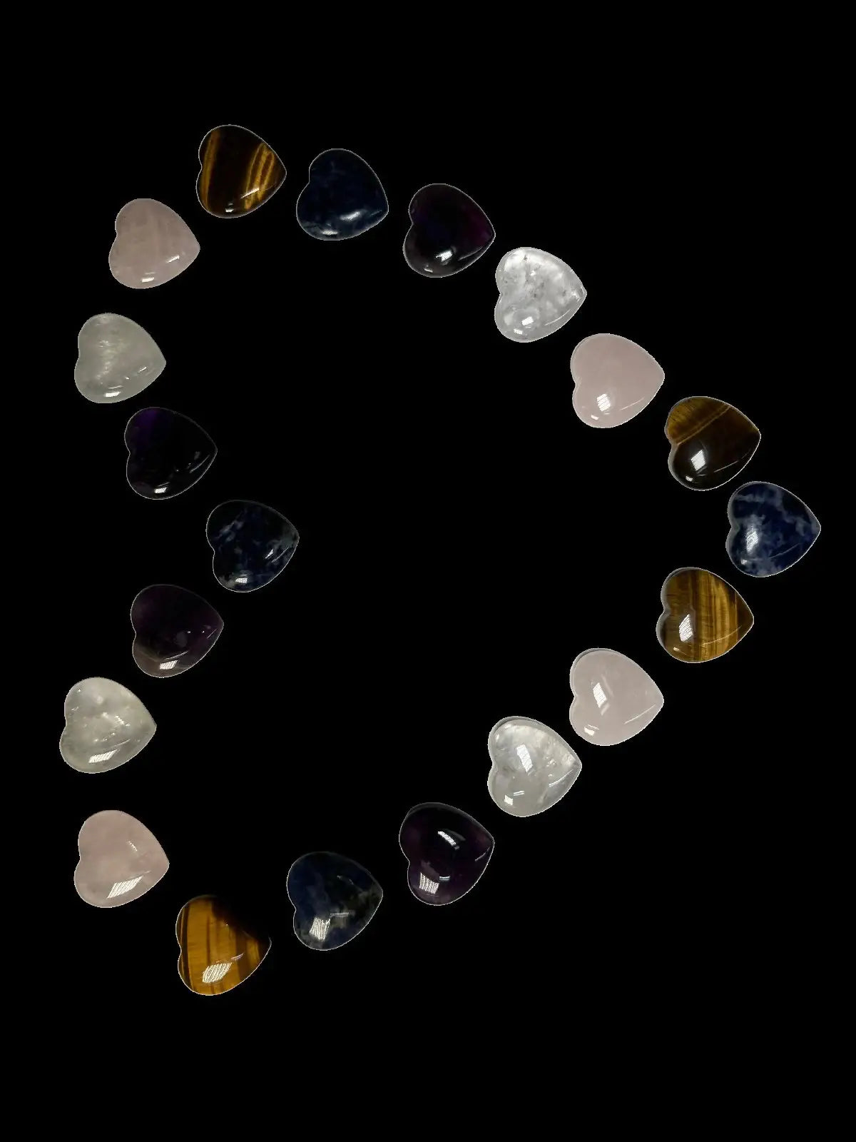 Amethyst Crystal Hearts, Big 1.25 inch & Small 0.75 inch