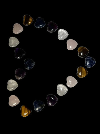 Amethyst Crystal Hearts, Big 1.25 inch & Small 0.75 inch