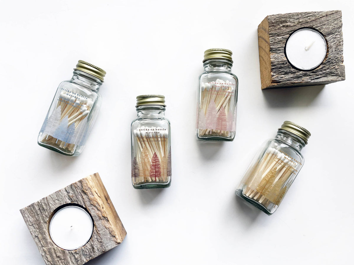 Variety Pack of Noble Fir Trees 2" White Match Jars