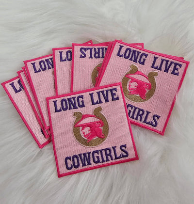'Long Live Cowgirls' Embroidery Iron On Patch