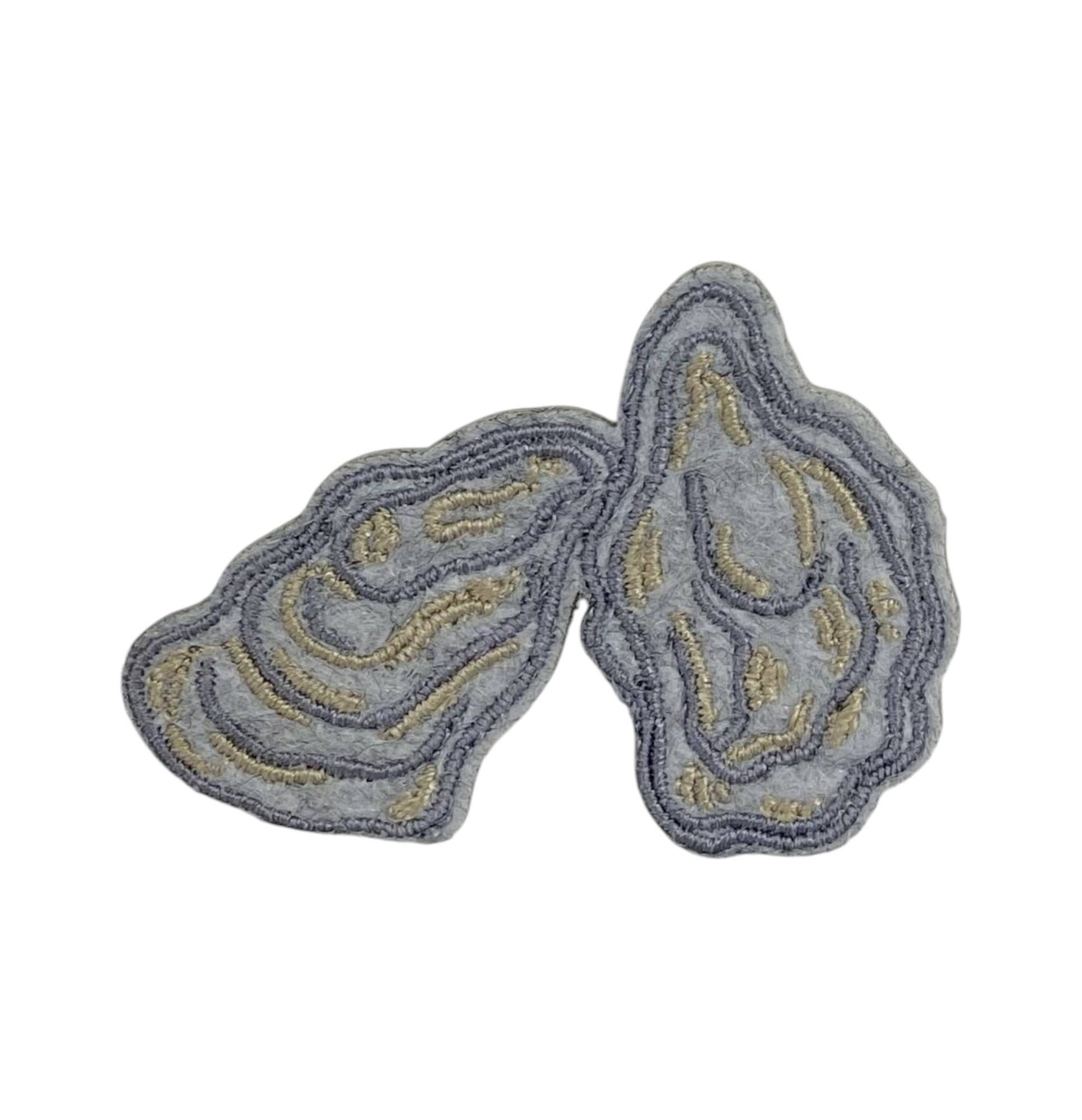 Oyster Pair, Clams, Seafood, Flower, Iron on Patch