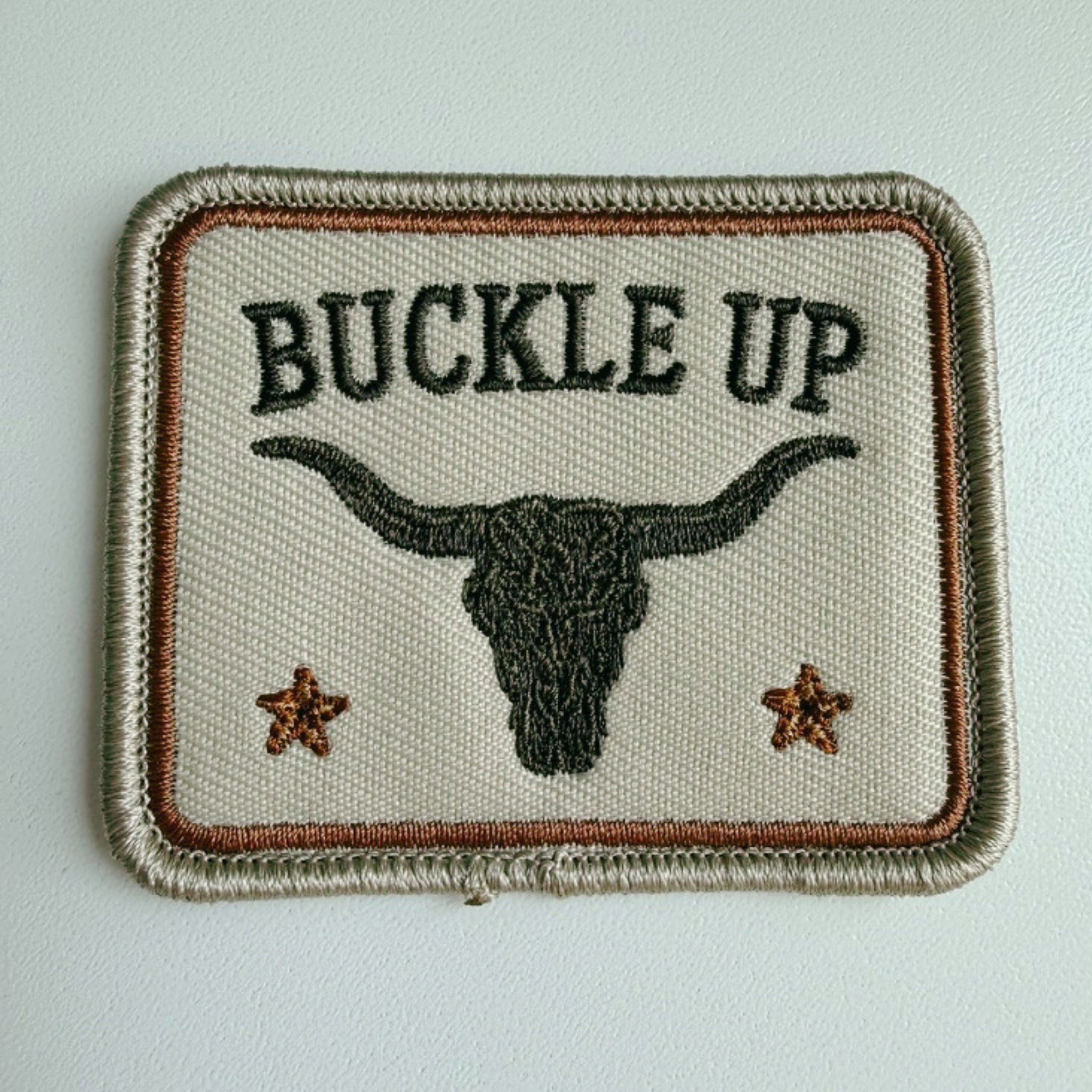 2.5" Buckle Up - Embroidered Hat Patch