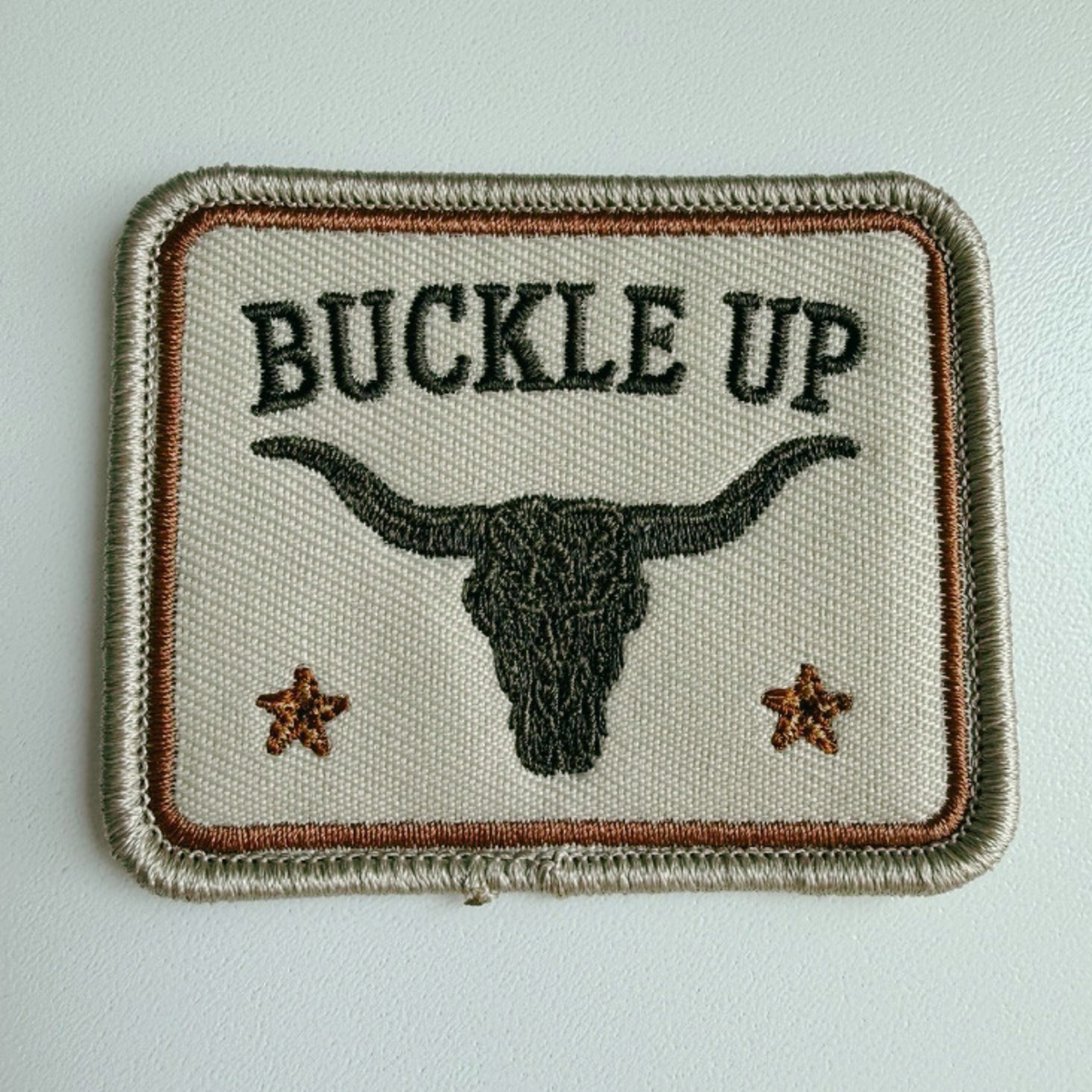 2.5" Buckle Up - Embroidered Hat Patch