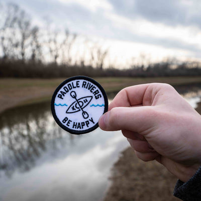 Kayaking, Paddle River - Be Happy Kayak Patch