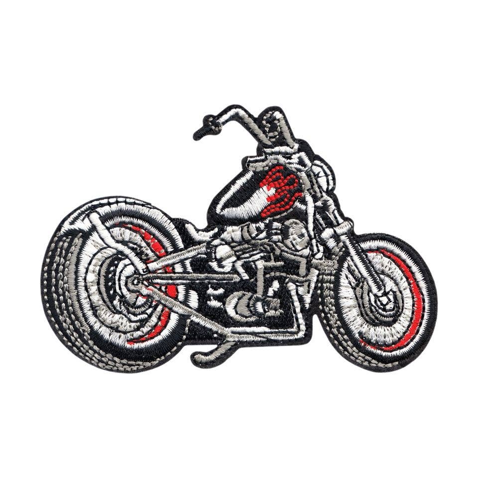 Patch - Motorcycle - Black And Red With Flames