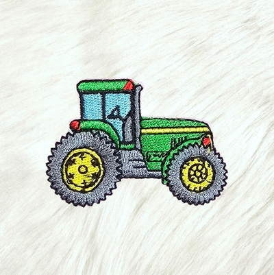 Green Tractor Embroidery On Patch