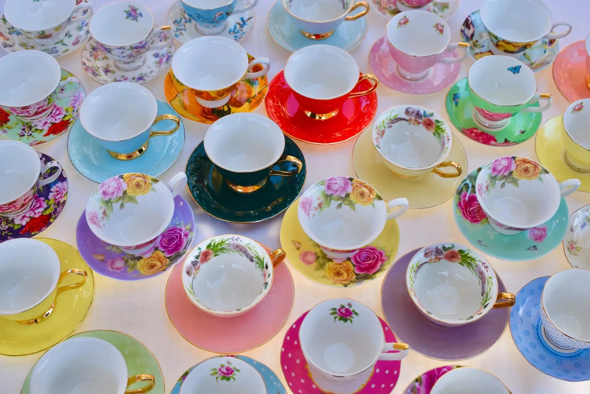 Mismatched teacups for Tea party, Catering, Celebrations