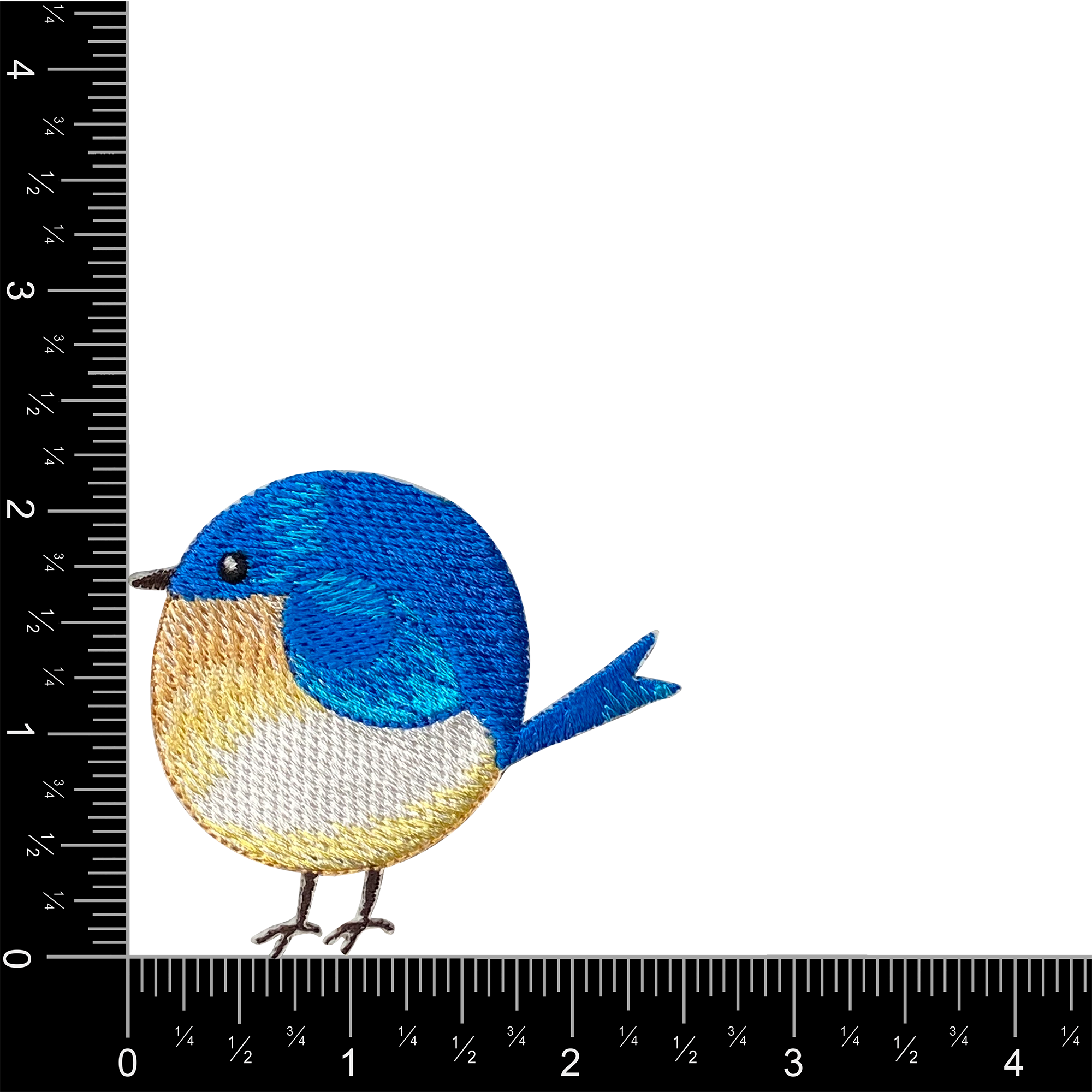 Chubby Blue Bird Embroidered Iron on Patch