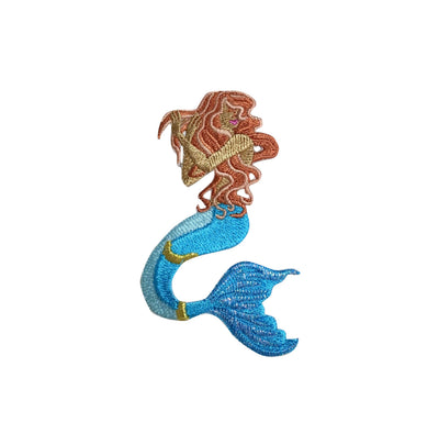 Red-headed Mermaid, Mythical, Fantasy Iron on Patch, Trucker