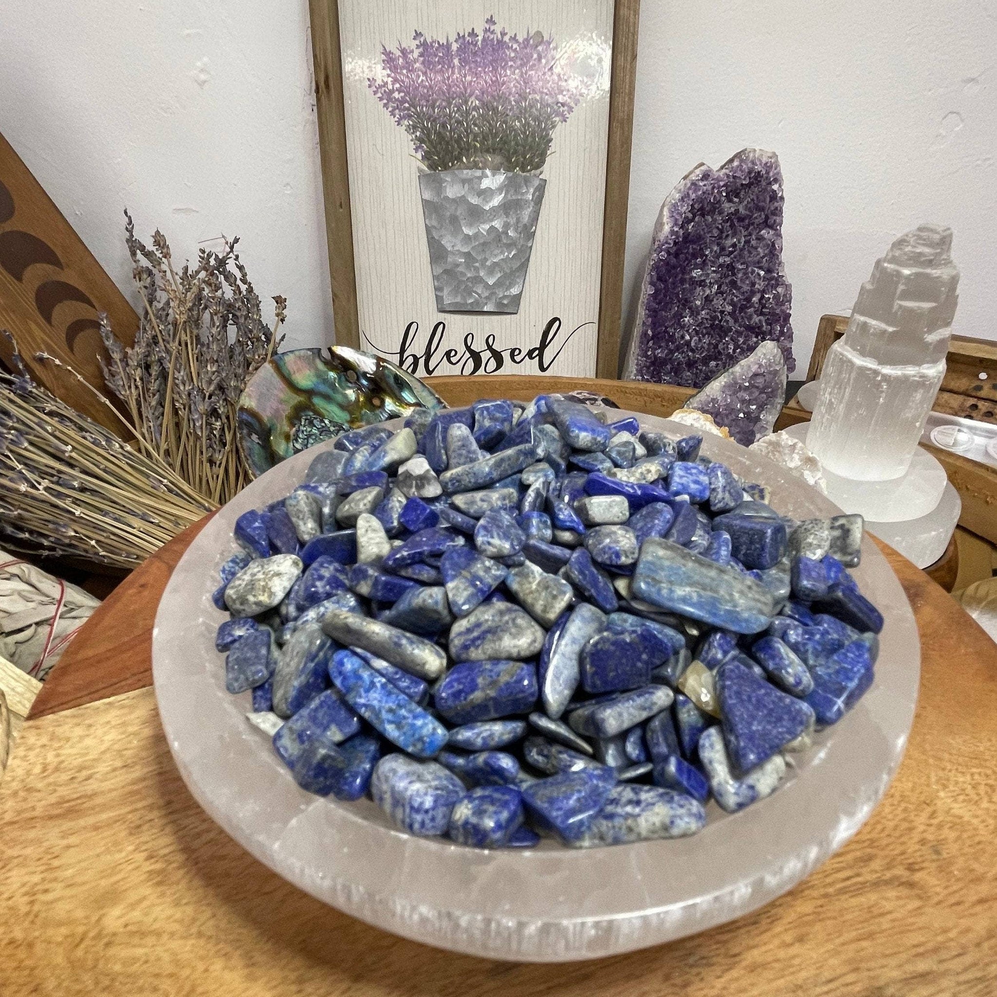 Natural Real Lapis Lazuli Chip, Tumble Loose Stone