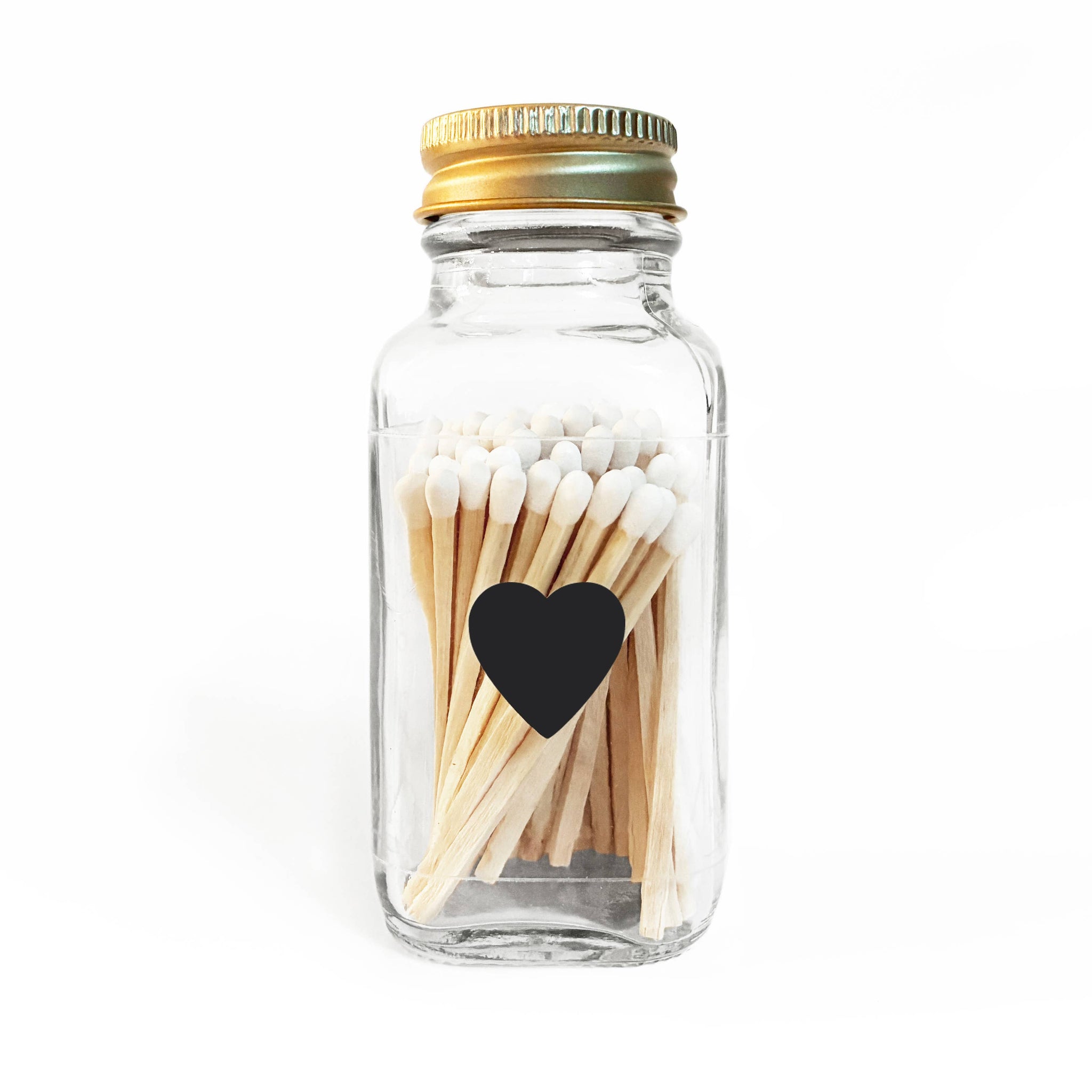 Classic Heart 2" White Match Jar | Pretty Match Holder