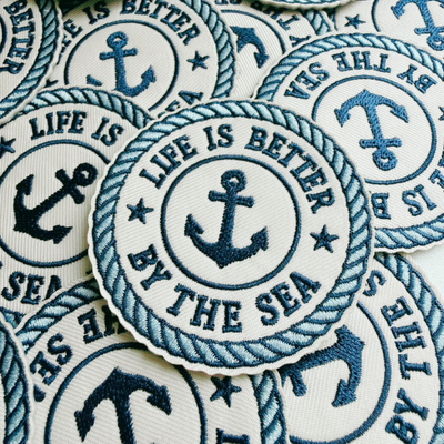 2.5" Life Is Better By The Sea -  Embroidered Hat Patch