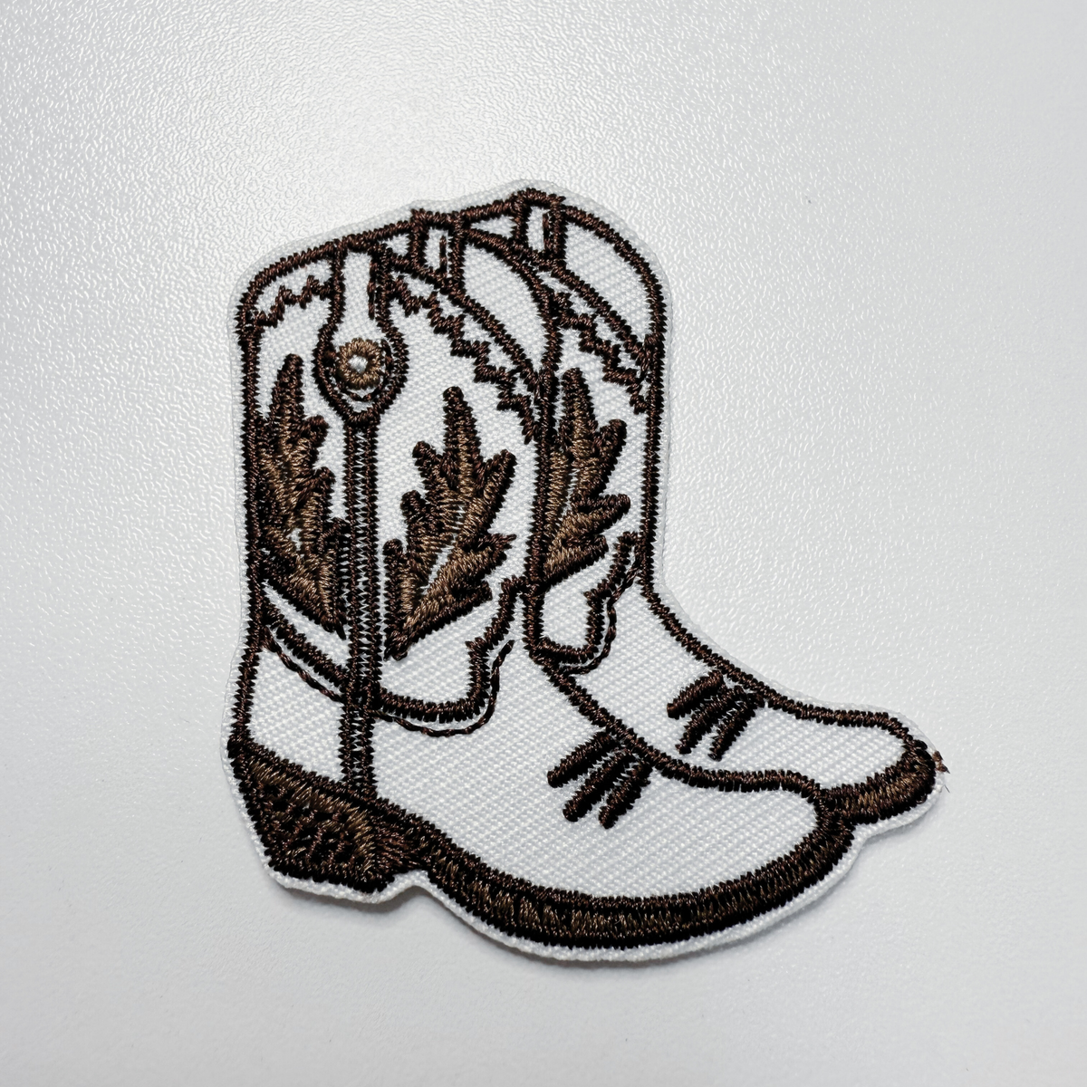2" Cowboy Boots in BROWN  -  Embroidered Hat Patch