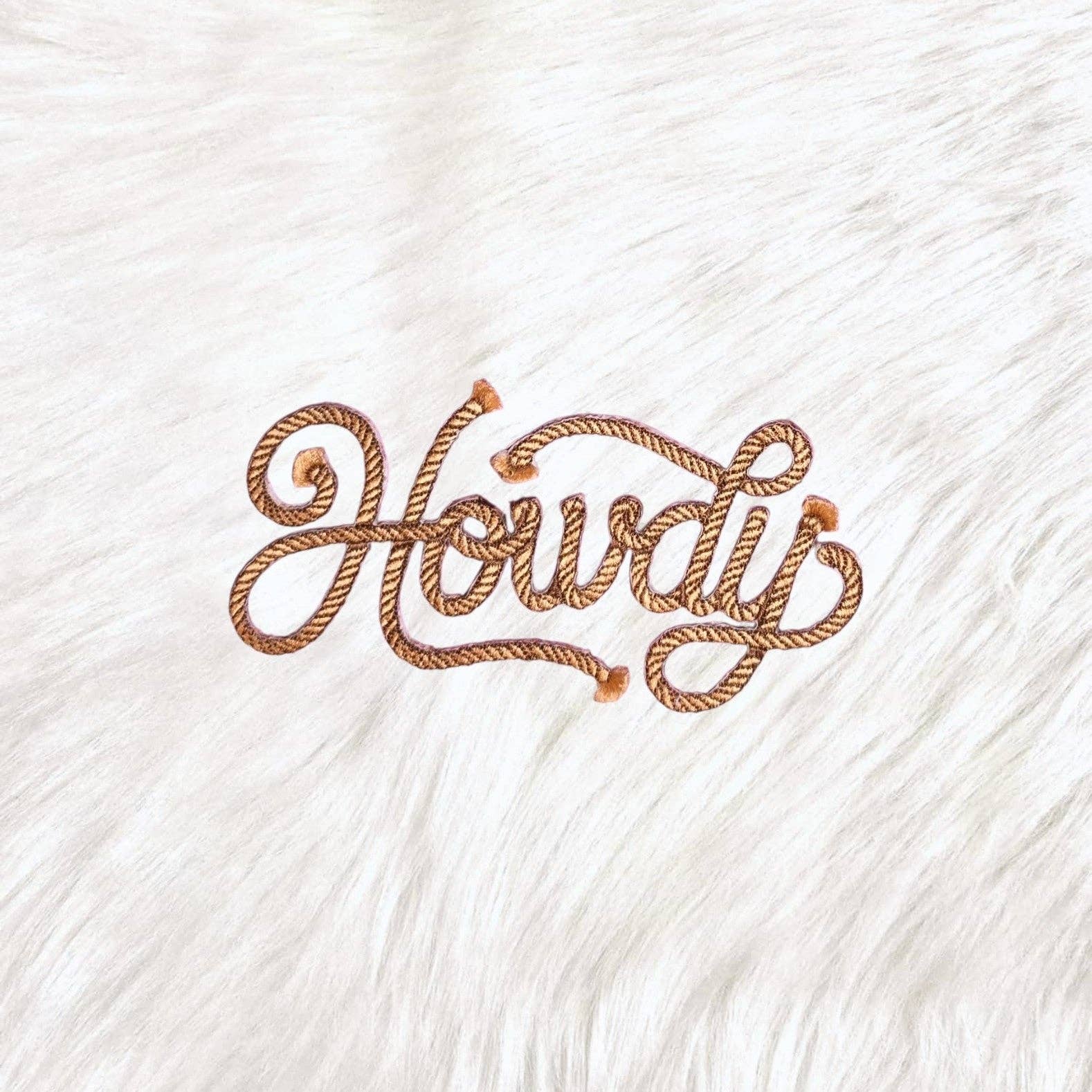 Howdy Rope Fringe Western Embroidery Iron On Patch