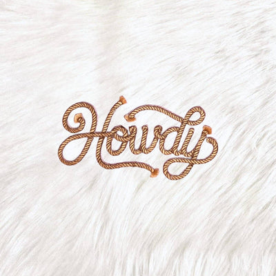 Howdy Rope Fringe Western Embroidery Iron On Patch