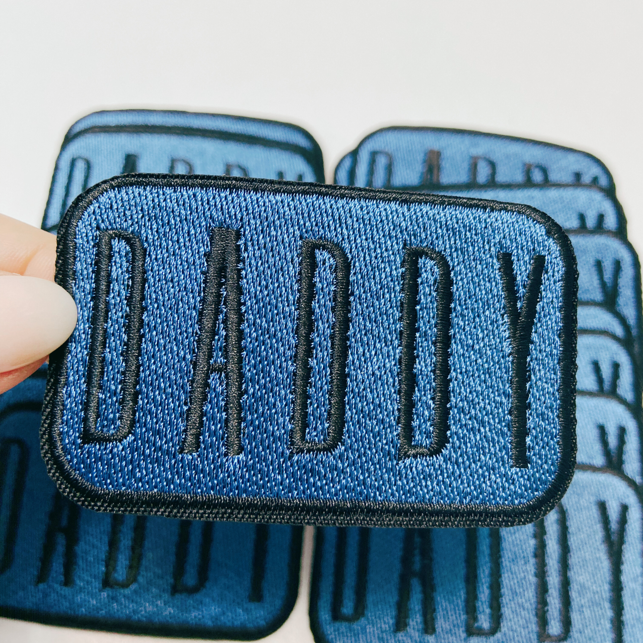 3" DADDY in Blue & BLACK-  Embroidered Hat Patch (NEW)