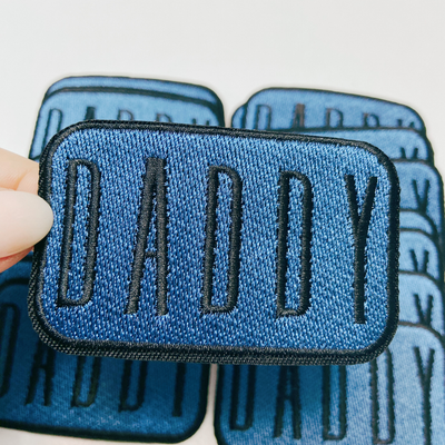 3" DADDY in Blue & BLACK-  Embroidered Hat Patch (NEW)