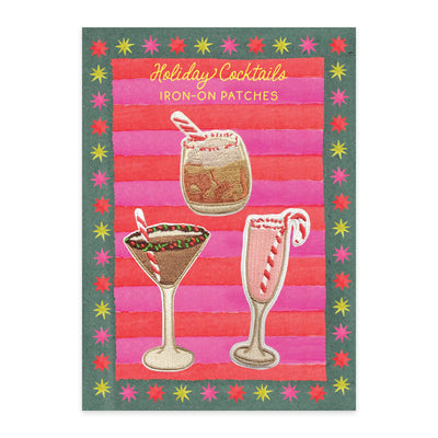 Holiday Cocktails Iron-On Patch Set | Christmas Patches