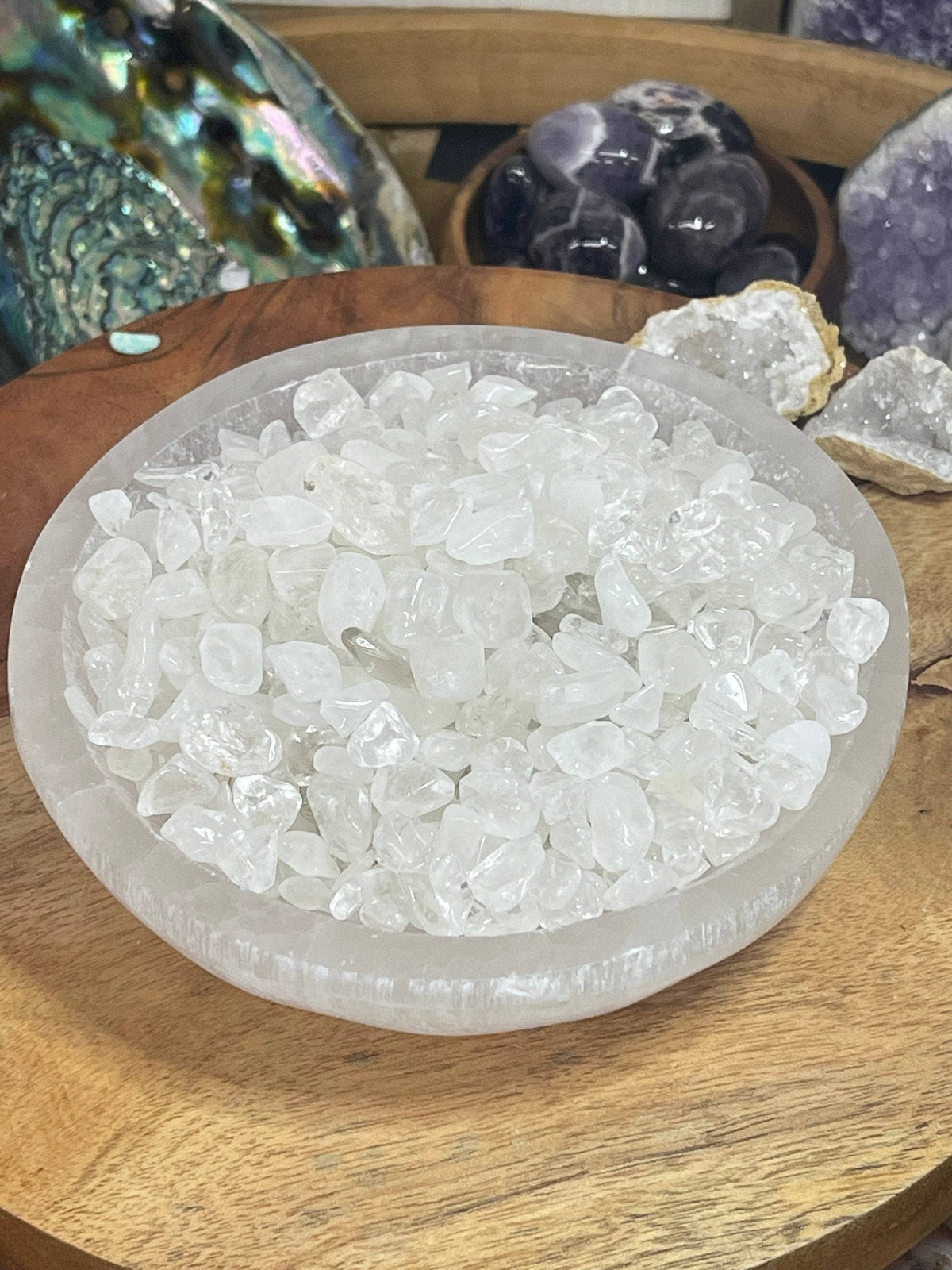 Natural Clear Quartz Crystal Chips, Tumbled Loose Stone