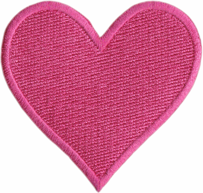 Patch - 2.88" Heart - Solid Colored - 11 Color Options