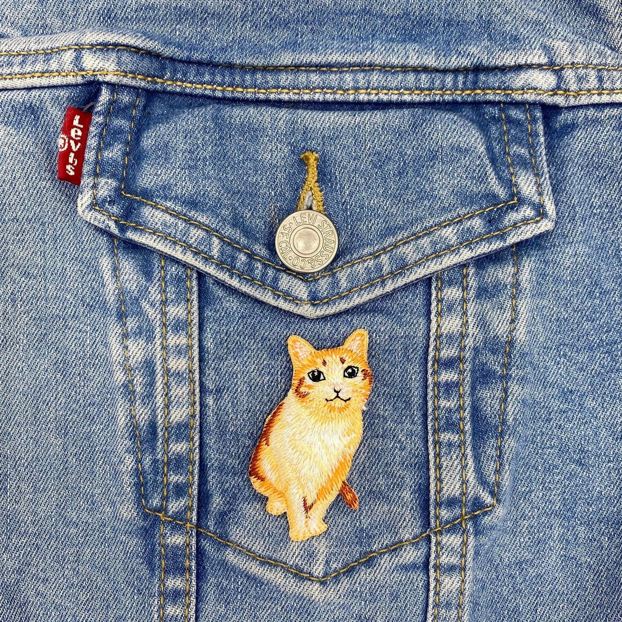 Orange Tabby Cat, Pets, Realistic, Kitten, Animals, Embroidered, Iron on Patch