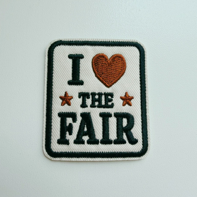 2" I Heart The FAIR - Embroidered Hat Patch