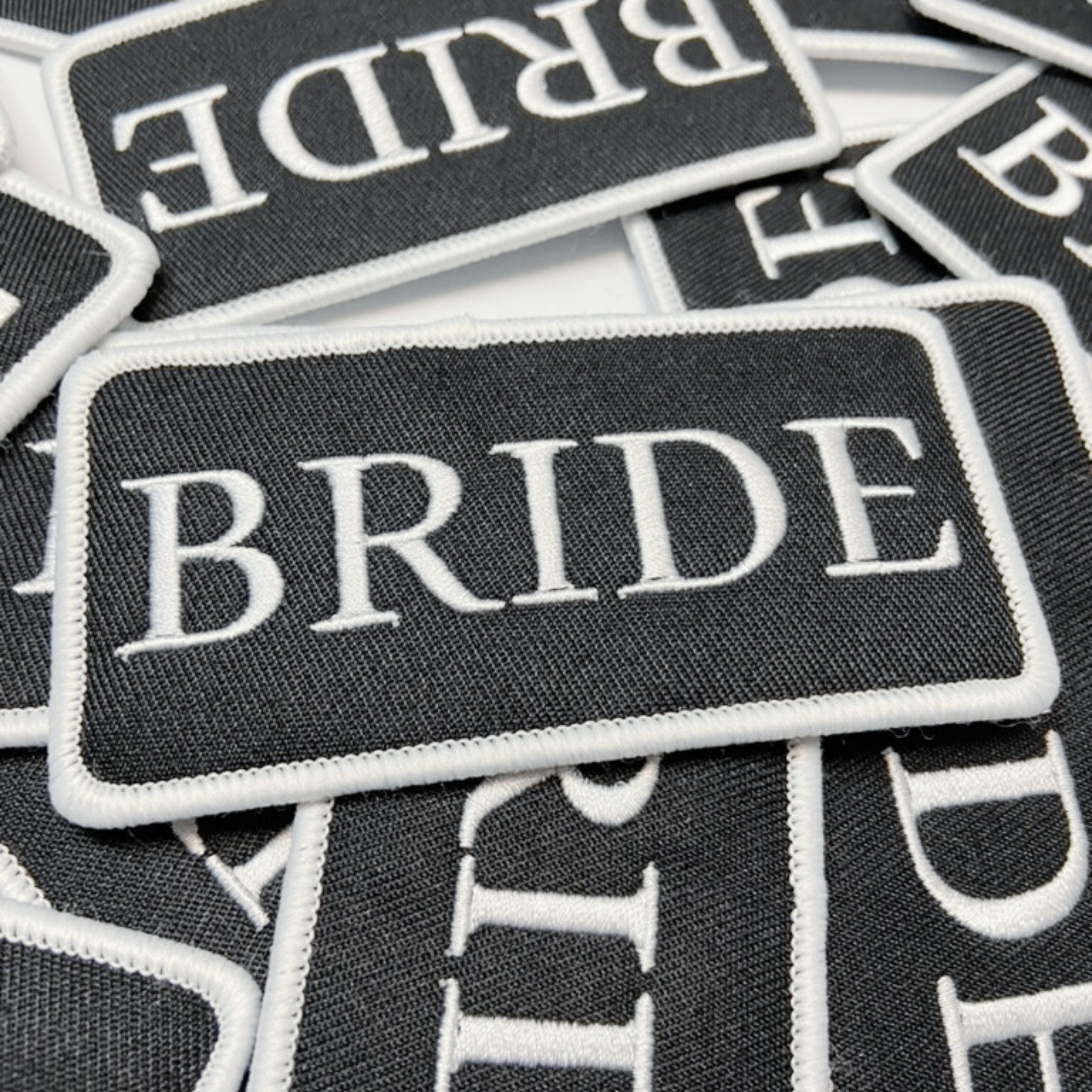 4" Bride - White & Black -  Embroidered Hat Patch