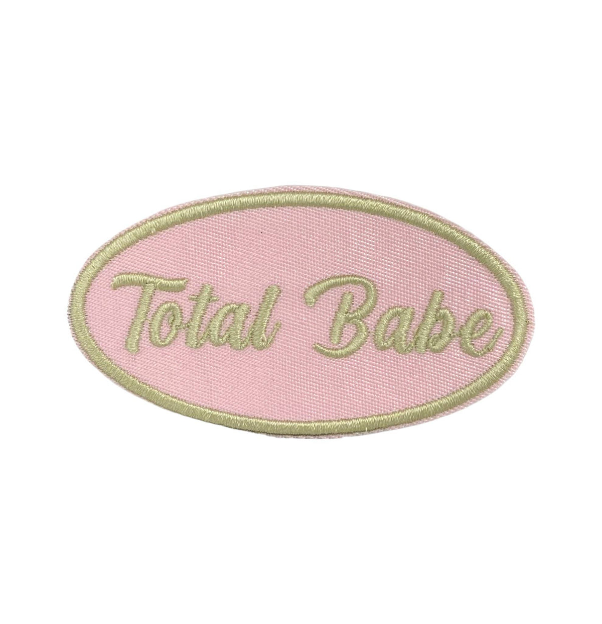Total Babe in Oval, Pink, Hat Bar Embroidered Iron on Patch