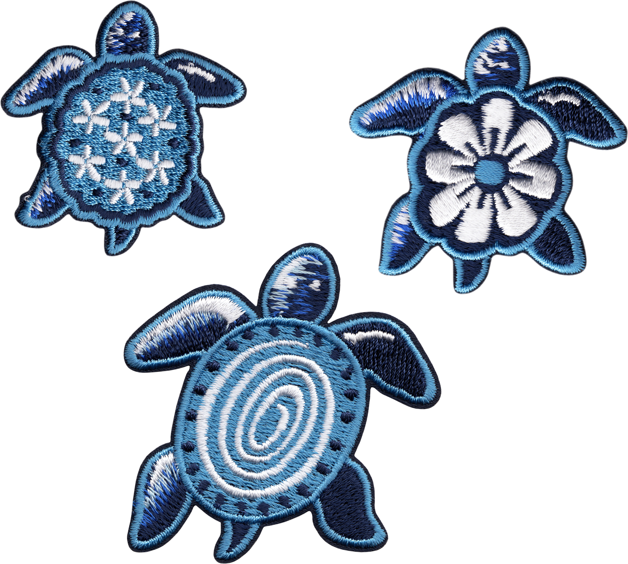 Patch Set of 3 - Blue Hawaiian Turtles Nature Ocean Beach