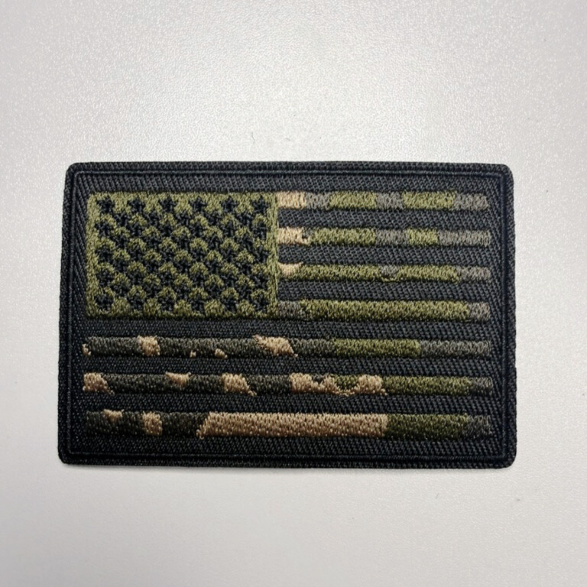 3" CAMO USA FLAG -  Embroidered Hat Patch