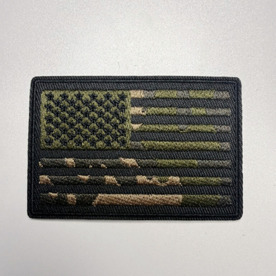 3" CAMO USA FLAG -  Embroidered Hat Patch