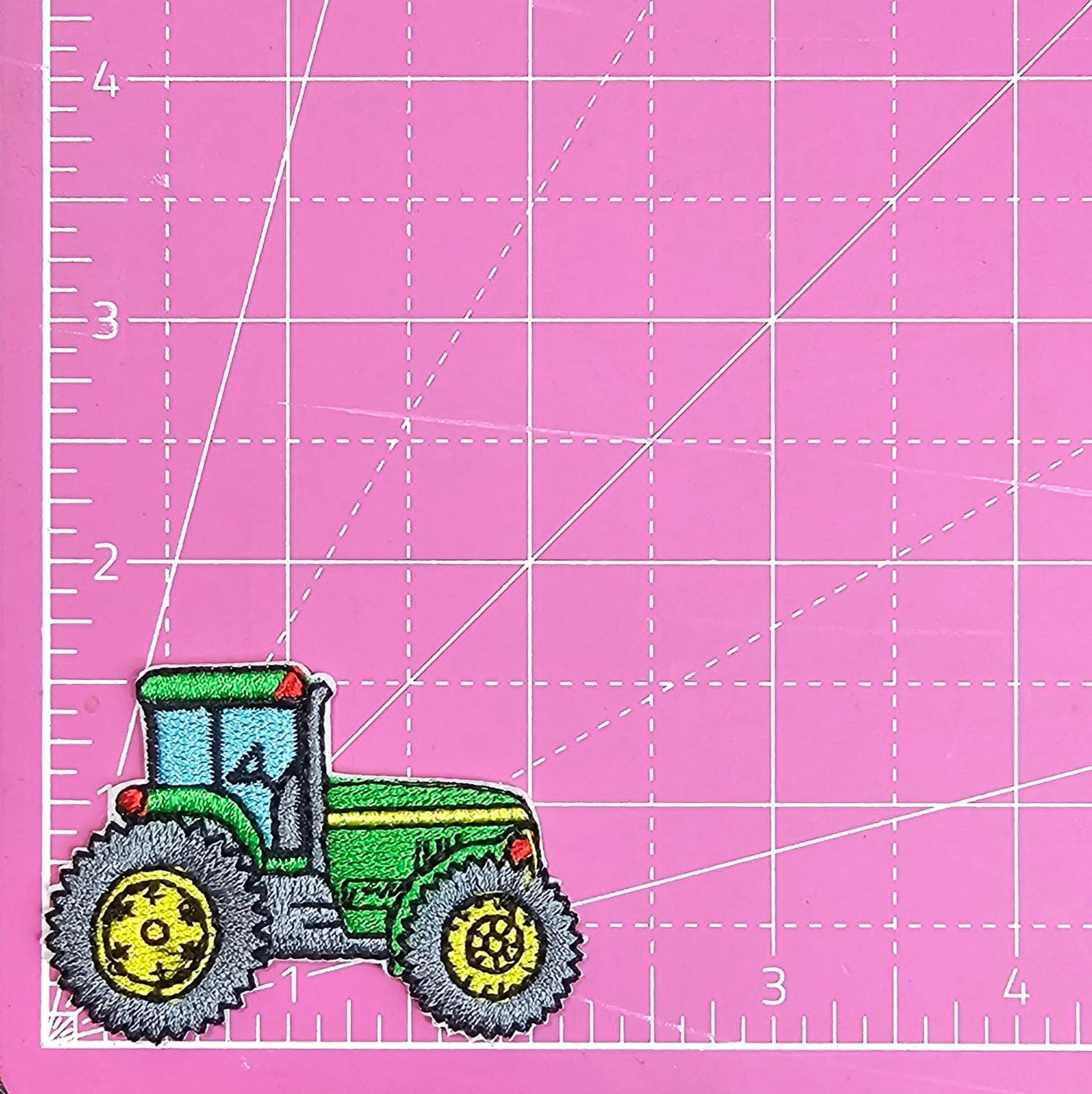 Green Tractor Embroidery On Patch