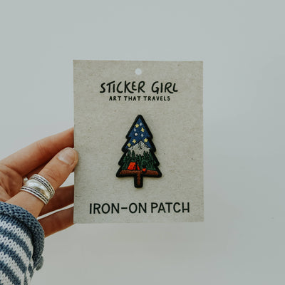 Night Tree Embroidered Iron On Patch
