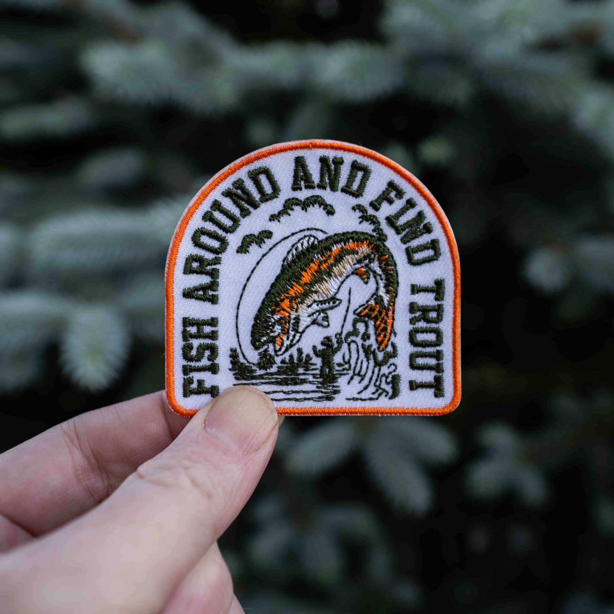 Fish Around and Find Trout Fly Fishing Patch